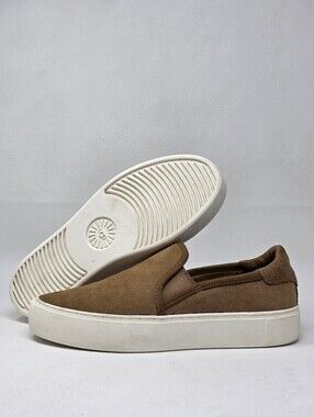 UGG Slip-On Sneakers Womens Size US 7 EU 38 Tobacco Brown Suede Leather Shoes